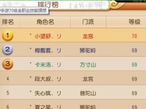 《梦幻西游14技能排名攻略——探秘最强技能组合》（揭秘技能排名、打造无敌团队，迎接挑战最强BOSS）